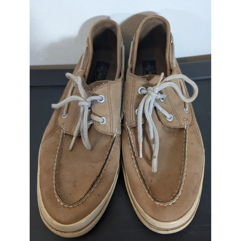 Sperry Top-Sider Bahama Mens 13 Tan Leather Boat Shoes 0284737 Grippy